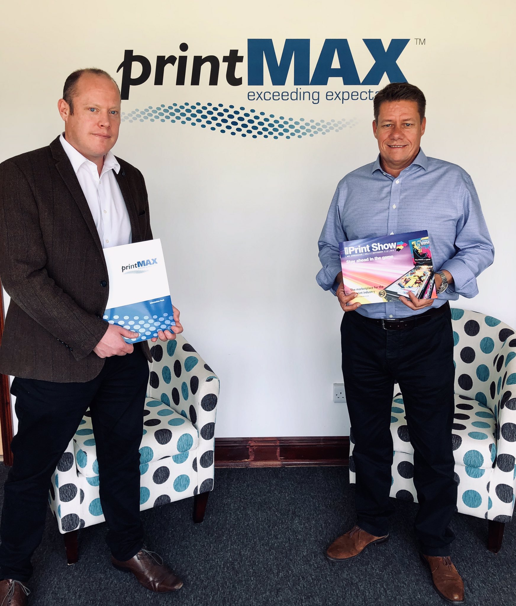  Managing Director of printMAX, Michael Bolton and The Print Show’s Event Director Chris Davies.