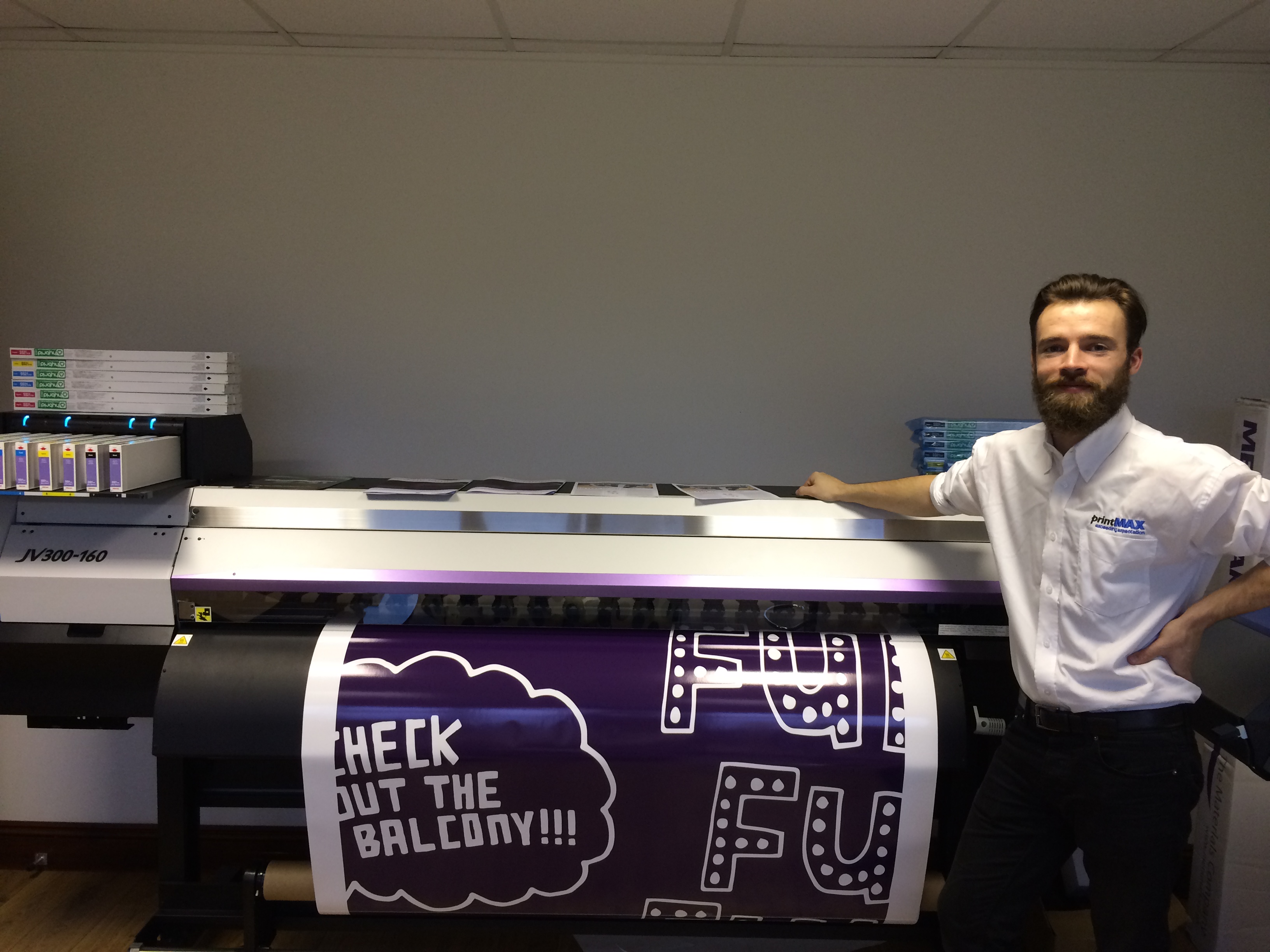 Martin Cole with a Mimaki JV300 printer